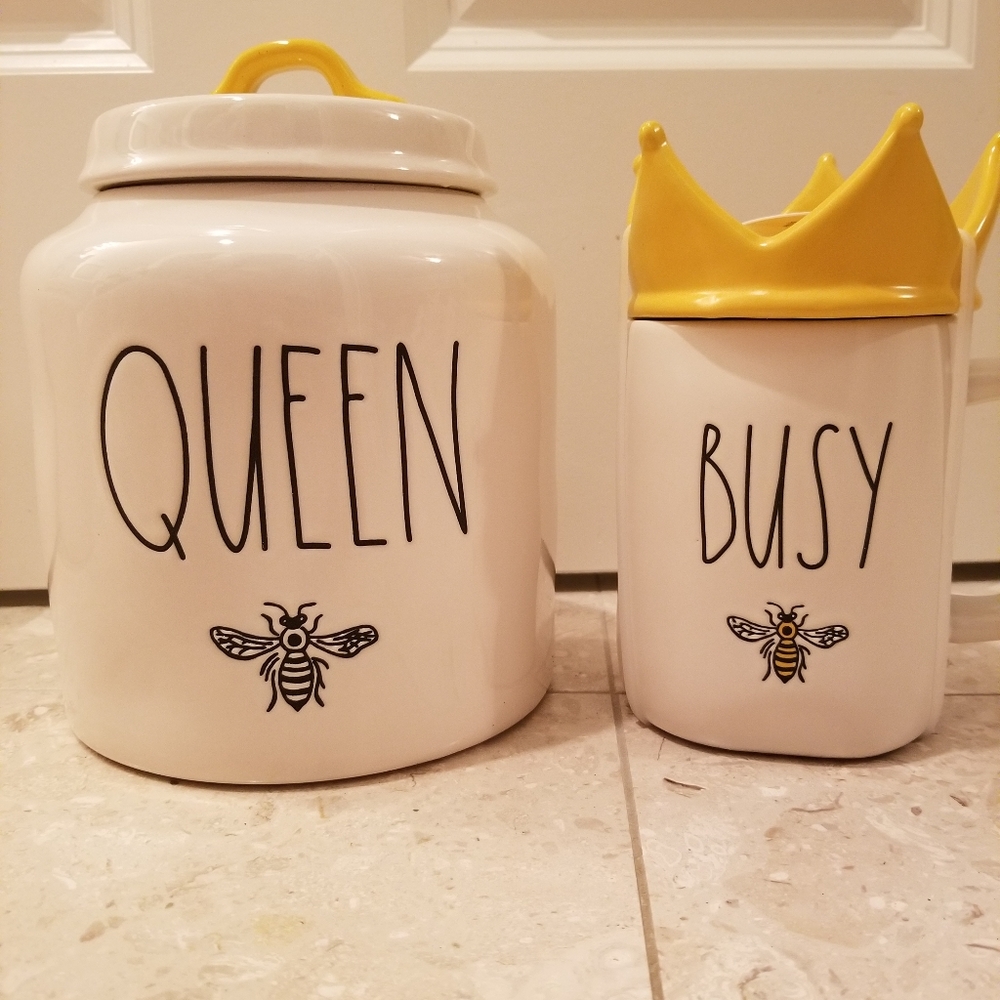 Rae Dunn large canister + mug